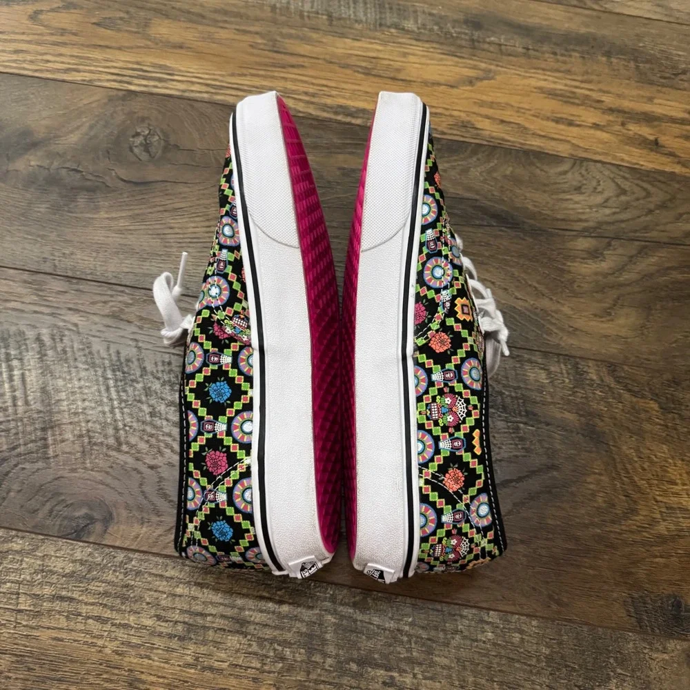 Vans Authentic Dia de los Muertos Floral Sugar Skull Sneakers Mens 7 Womens 8.5